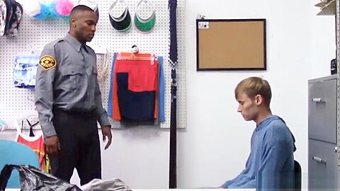 Twink Barebacked By Black Security Officer