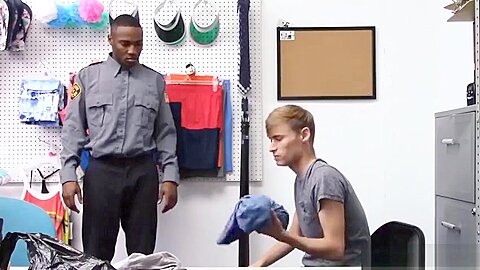 Twink Barebacked By Black Security Officer