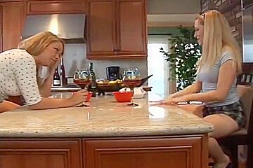 Two Hot White Lesbian Sluts Brew Some Wine And Finger Fuck Each Other