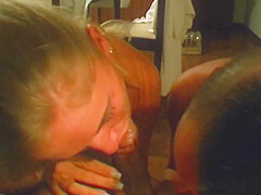 Two Lesbian Chicks Making Their Dude Throw A Big Load