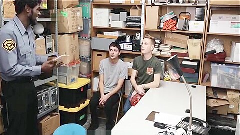 Two Straight Boys Caught Shoplifting Fucked By Black Gay Officer