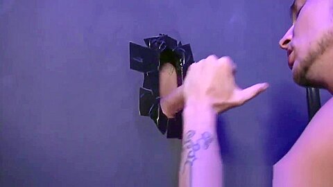 Two amateur horny studs enjoy in hot glory hole sex scene