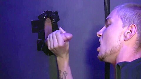 Two amateur horny studs enjoy in hot glory hole sex scene