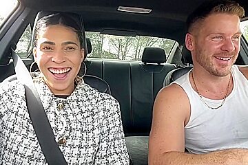 Uber Driver Gets Very Lucky - Blowjob Pussy Eating And Fucking In Car