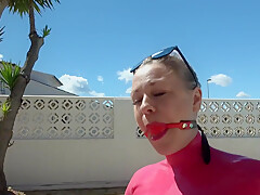 Ukcutegirl Ball Gagged Drooling Over Latex Dress P