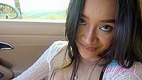 Vacation Hookup Blowjob In Car And Pussy Play Before Peeing After A Roadtrip With Jade Kimiko
