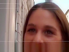 Wicked busty teen 18+ brunette Cathy cums again and again