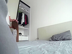 Wife And Family Friend Having Fun On The Double Bed While Her Husband Is At Work! Real Treason