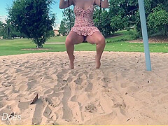 Wife Rides The Swing At The Park With No Panties Public Exhibitionist 5 Min