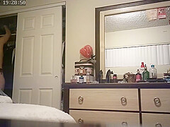 Wife changing after showering