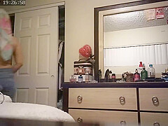 Wife changing after showering