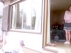 Woman Entices Men From Her Veranda