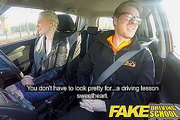 Young Cute Brit Fucked During Hardcore Driving Schoo