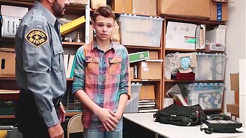 Young Twink Shoplifter Boy Caught And Fucked By Bear Officer