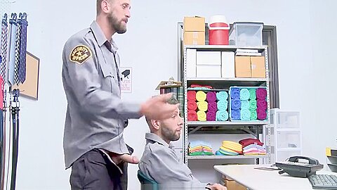 YoungPerps - Security Officer Sucks His Coworkers Thick Cock On The Job