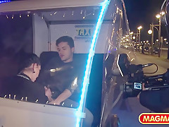 busty German milf with big tits enjoys sex in public