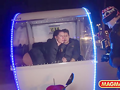 busty German milf with big tits enjoys sex in public