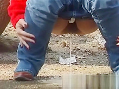 crazy girls peeing in public