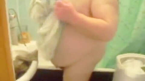fat guy showering