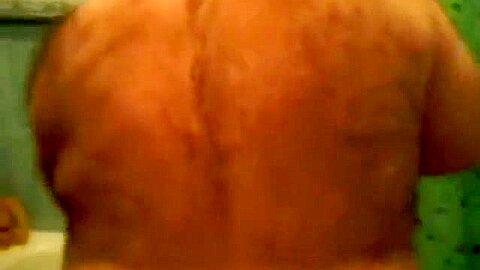fat guy showering