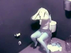 girl Caught masturbating In The Toilet