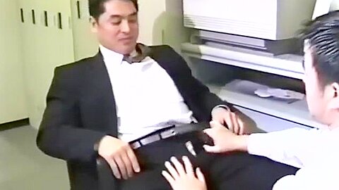 japanese suit man make sex in office