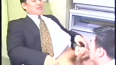 japanese suit man make sex in office