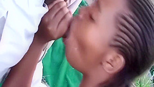 massive facial on a african babe