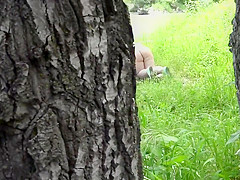 outdoors peeps at two naked lesbians  Nudists with big asses sunbathe and enjoy nature and masturbation 