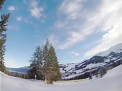 teen 18+ Public Flash in Snowboard In Mountain - Flash A La Neige VicAlouqua