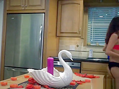 teen 18+ beauty facialized by an intruder