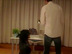 watches hookers in thigh high boots fuck his ebony friend